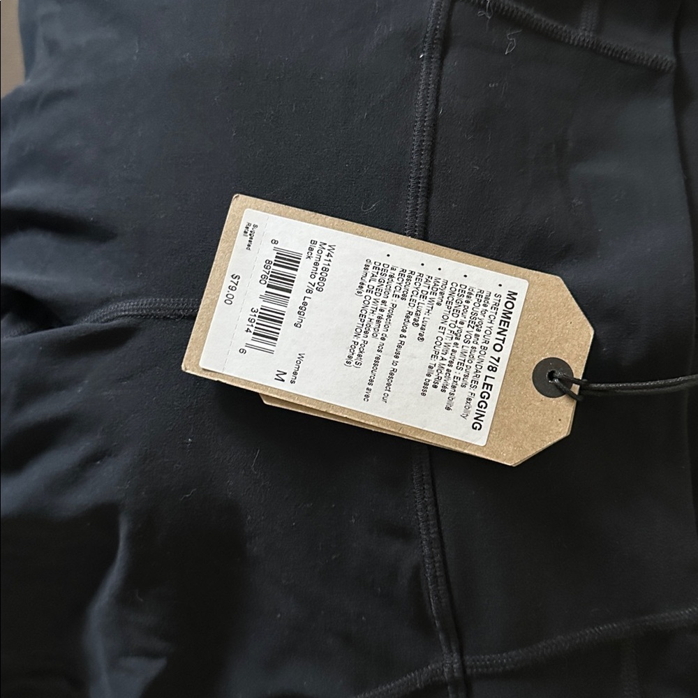 Prana Black momento size M 7/8 leggings NWT